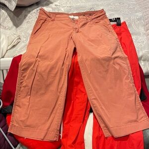 Coral Cropped Pants